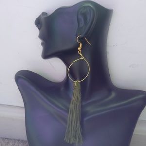 Green Tassel Earrings